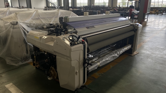 Tela de confecção de malhas circular da urdidura de Jet Loom Small Weaving Machine do ar do feixe da sarja de Nimes